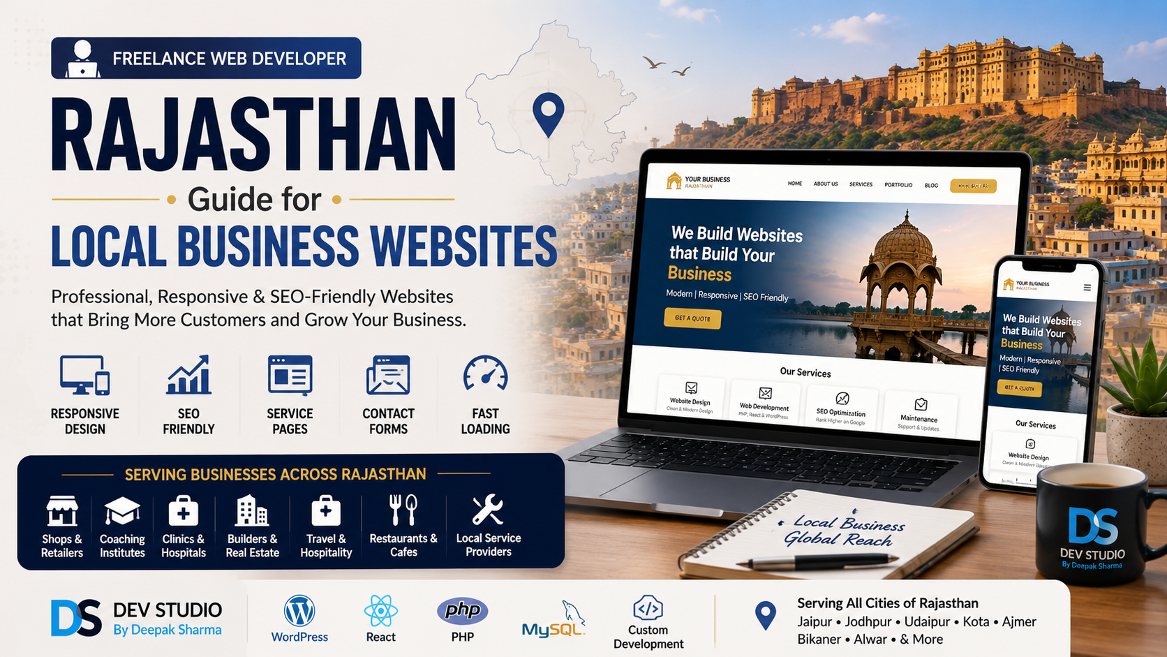 Freelance Web Developer Rajasthan building responsive local business website