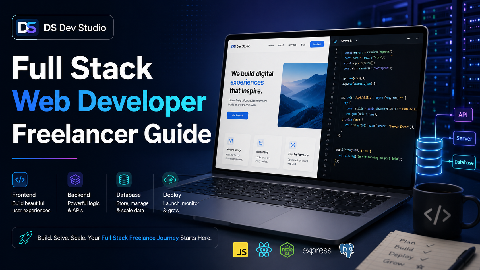 Full Stack Web Developer Freelancer working on frontend backend and web application project