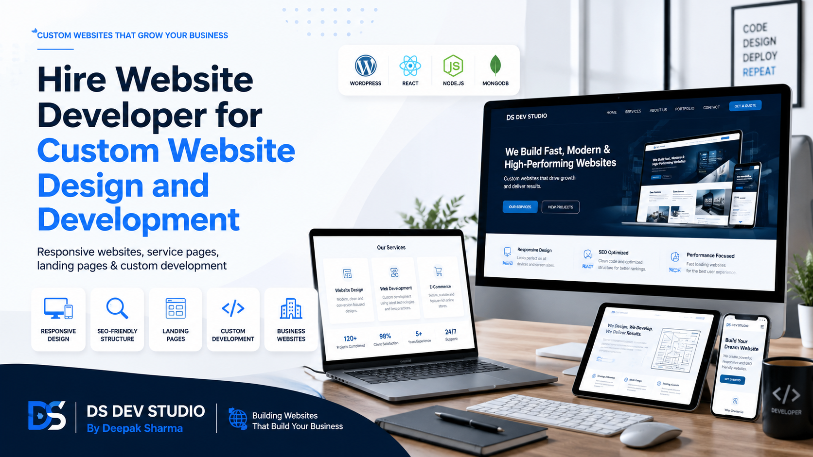 Hire Website Developer for custom website design and development project