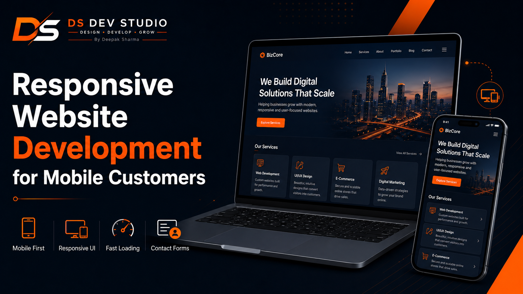 Responsive website development for mobile customers by DS Dev Studio