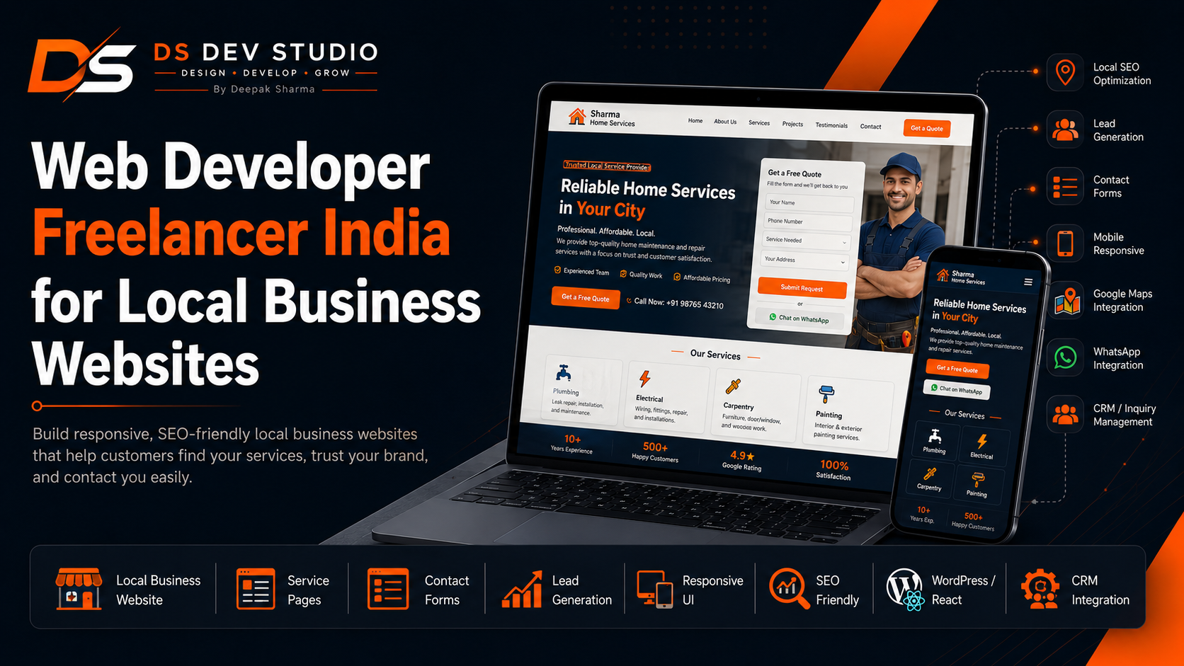 Web Developer Freelancer India for local business websites by DS Dev Studio