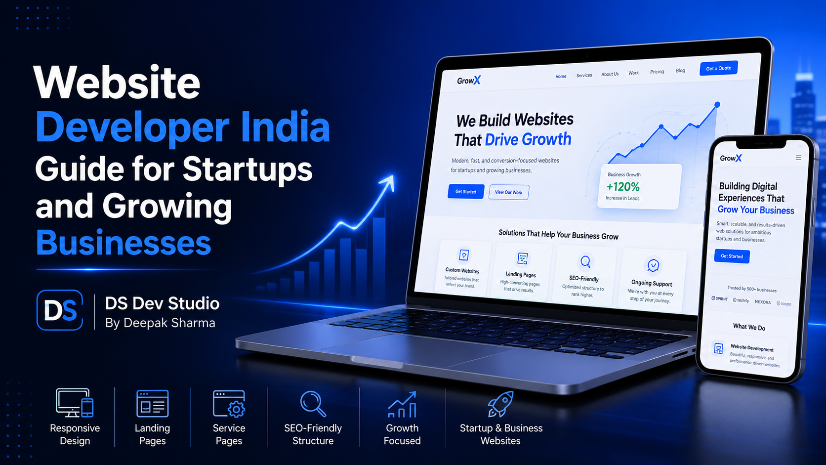 Website Developer India building responsive business website for startups and growing businesses