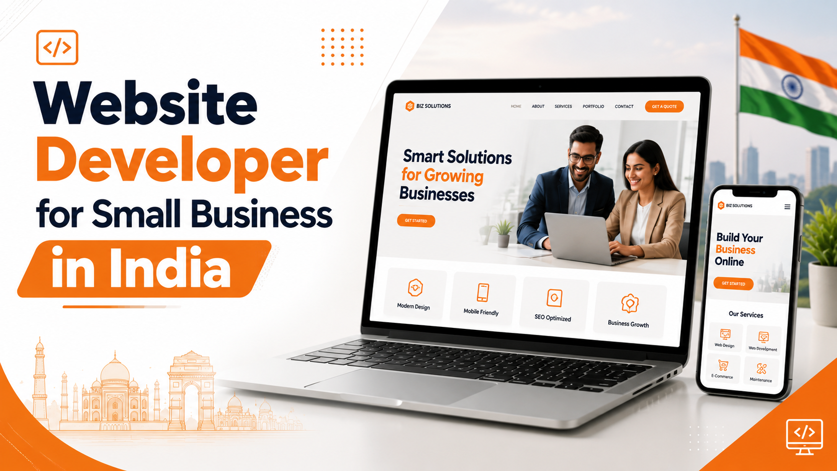 Website Developer for Small Business India building responsive business website